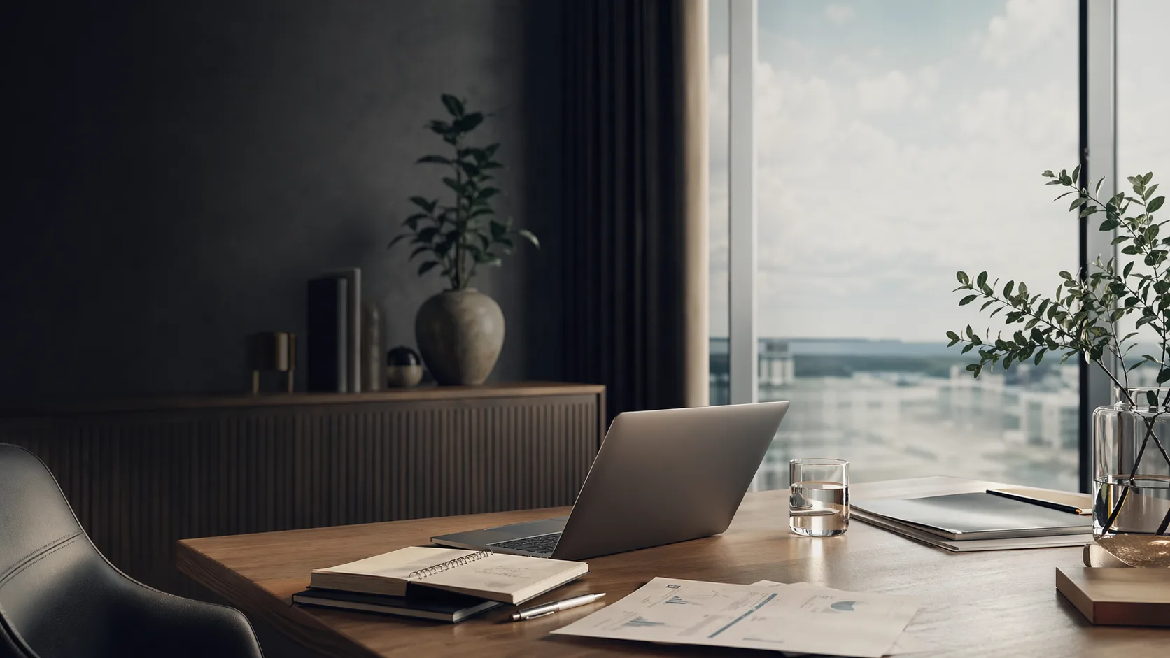 Modern redovisningsbyrå arbetsplats